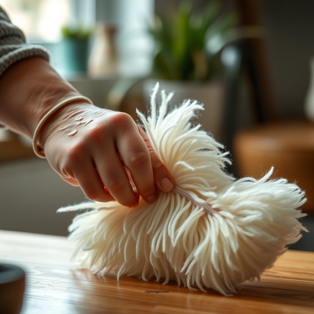 Step-by-Step Cleaning Process - how to clean lambswool duster