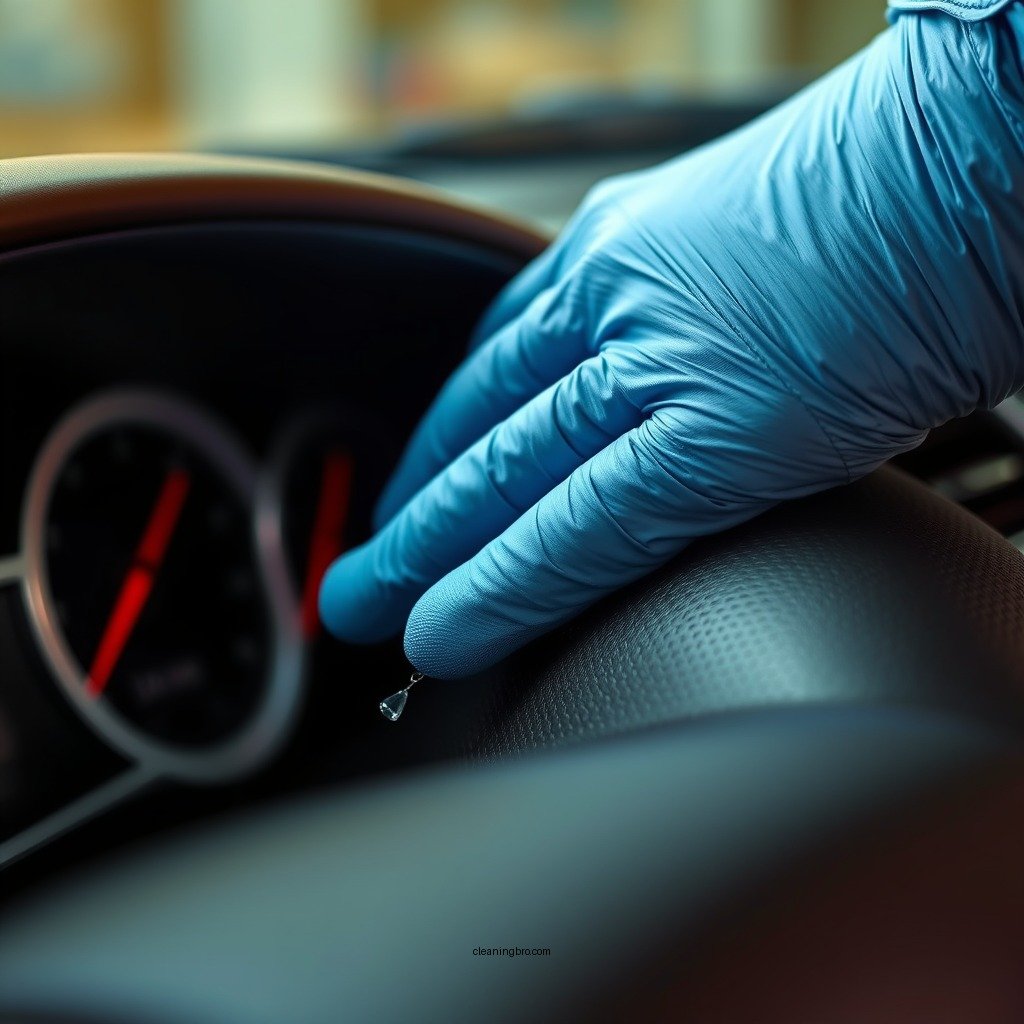 Applying the Leather Cleaner - how to clean leather dashboard