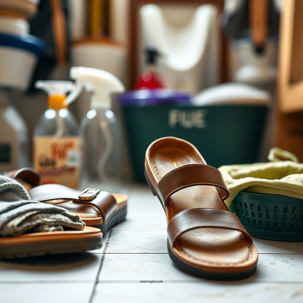 Gather Your Cleaning Supplies - how to clean leather insoles of sandals