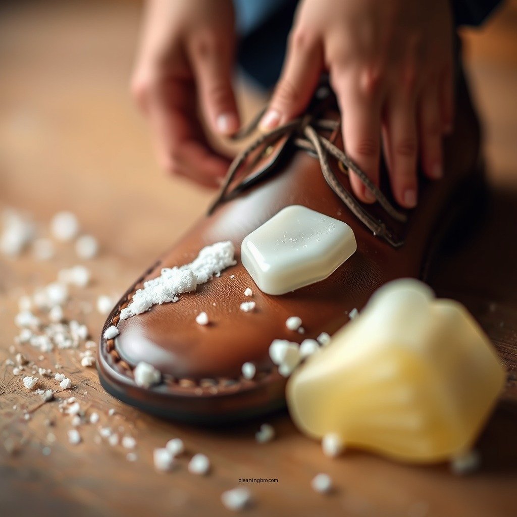 Apply Soap or Cleaner - how to clean leather soles of shoes