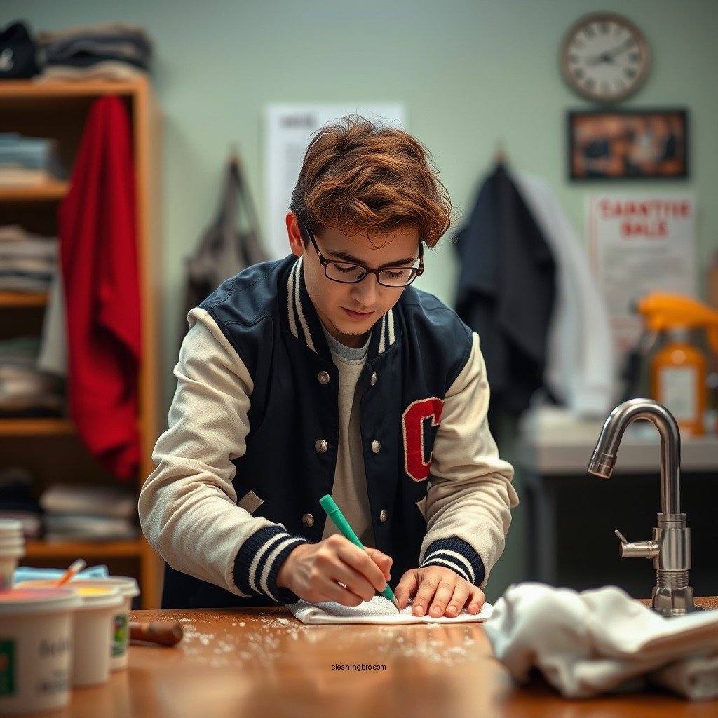 Preparing for Cleaning - how to clean letterman jacket