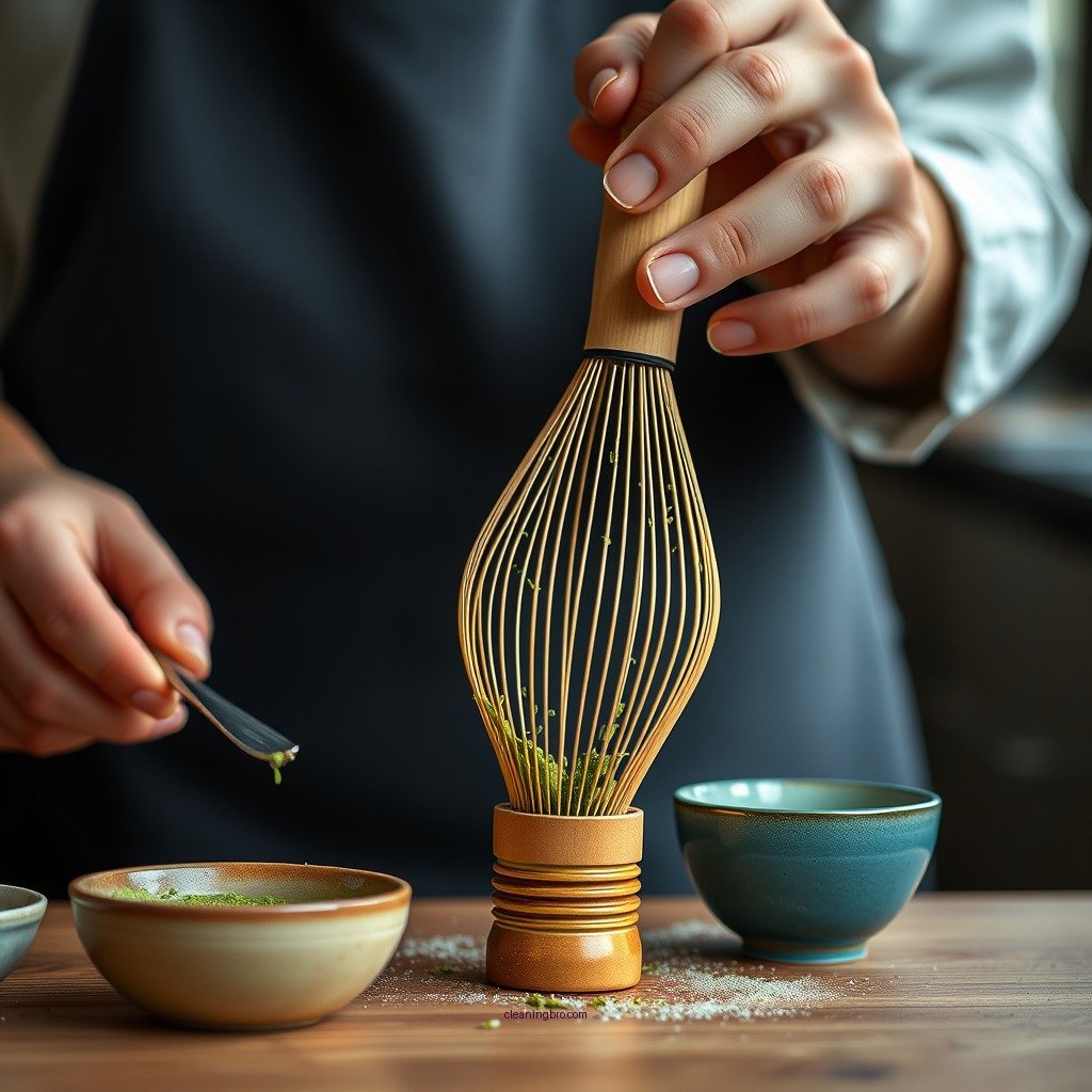 Preparing for Cleaning - how to clean matcha whisk for the first time