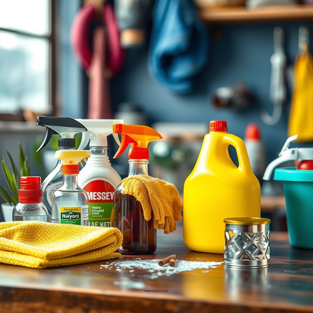 Gather Your Cleaning Supplies - how to clean metal table