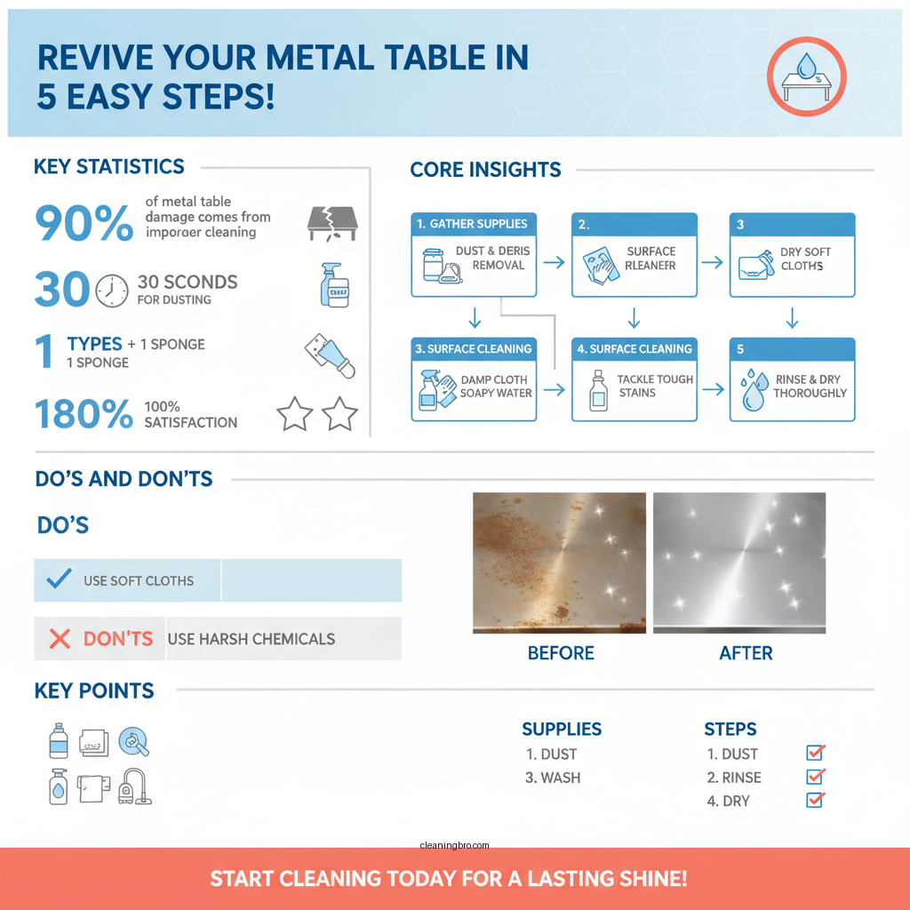 how to clean metal table - Data Infographic and Statistics