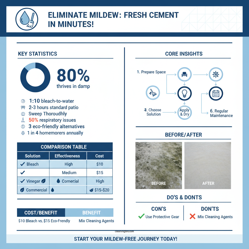how to clean mildew off cement - Data Infographic and Statistics