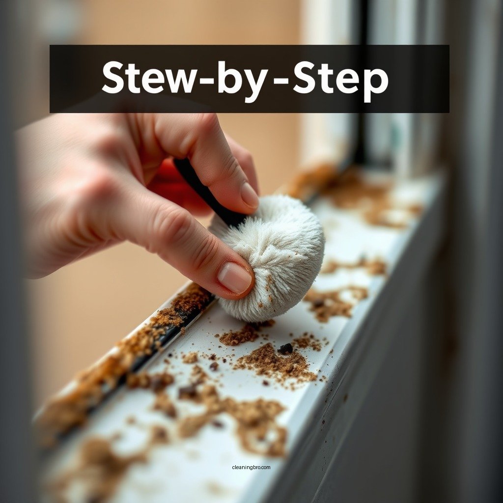 Step-by-Step Cleaning Process - how to clean mold in window sill