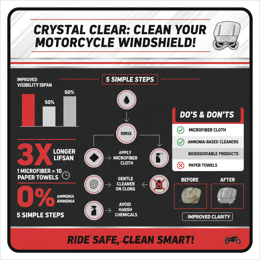 how to clean motorcycle windshield - Data Infographic and Statistics