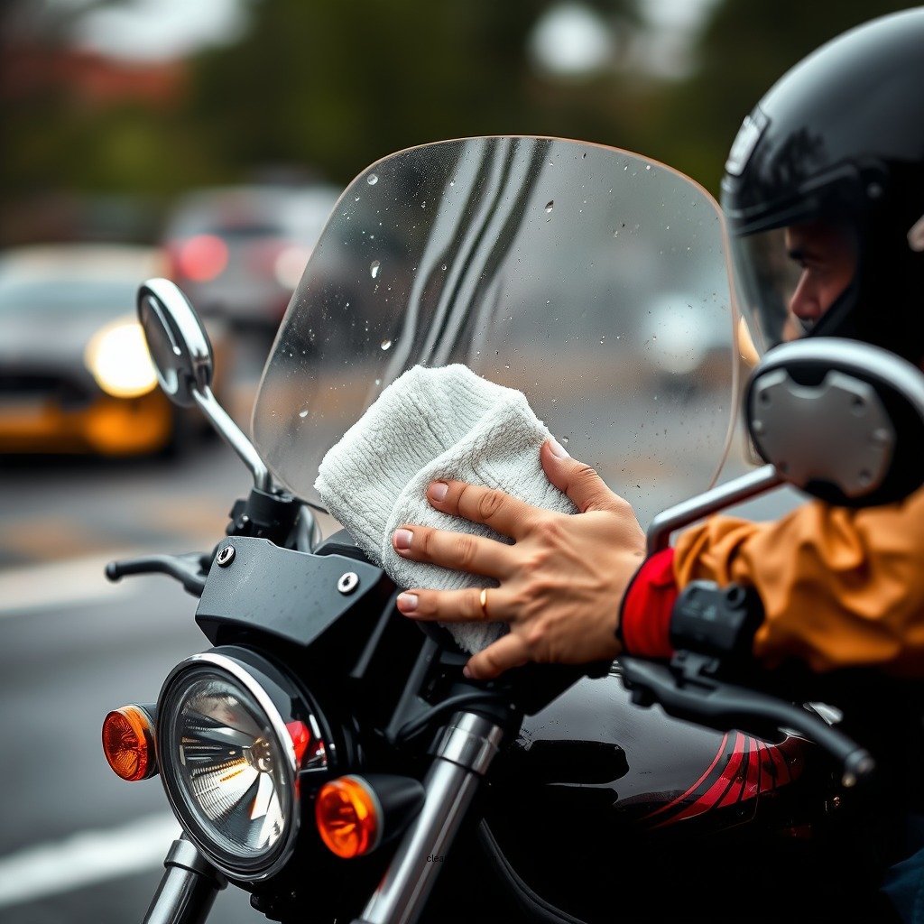 Preparing the Windshield for Cleaning - how to clean motorcycle windshield