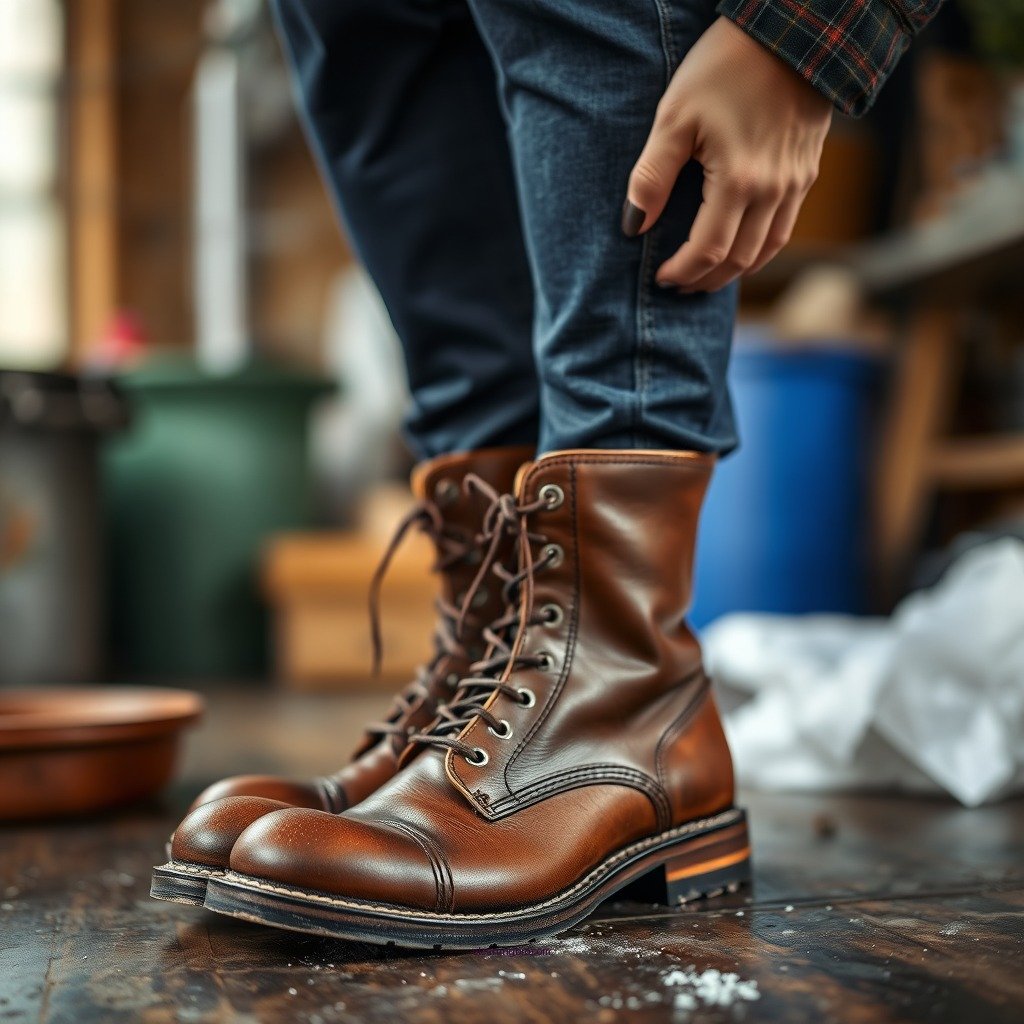 Preparing for Cleaning - how to clean mould off leather boots