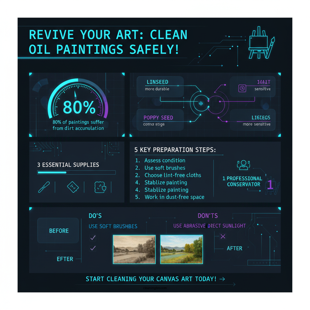 how to clean oil painting on canvas - Data Infographic and Statistics
