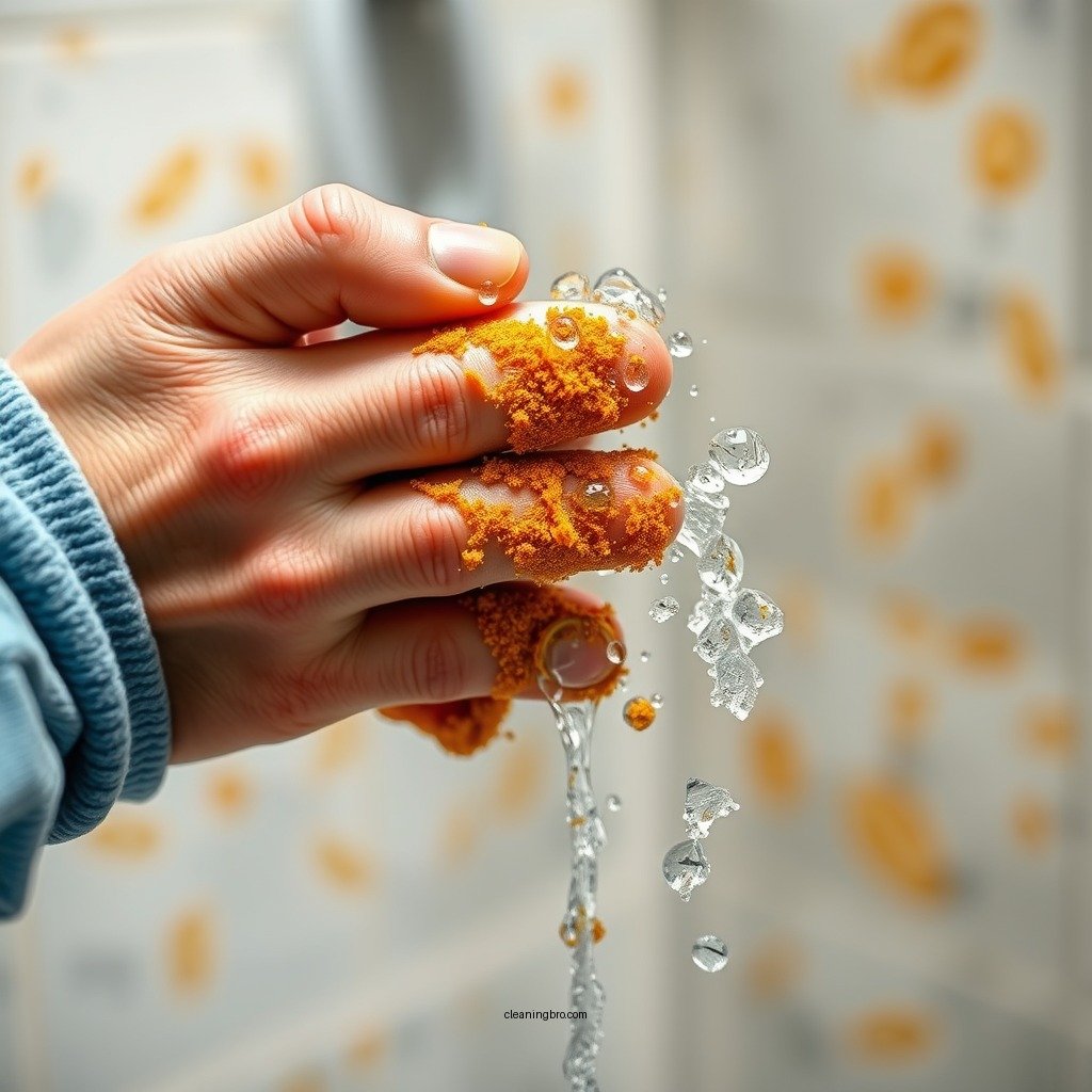 Step-by-Step Cleaning Process - how to clean orange mold in shower