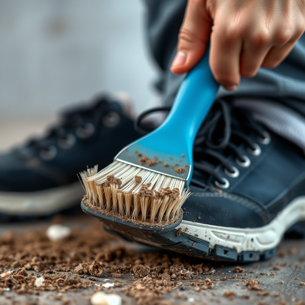 Brush Off Dirt and Debris - how to clean orthofeet shoes