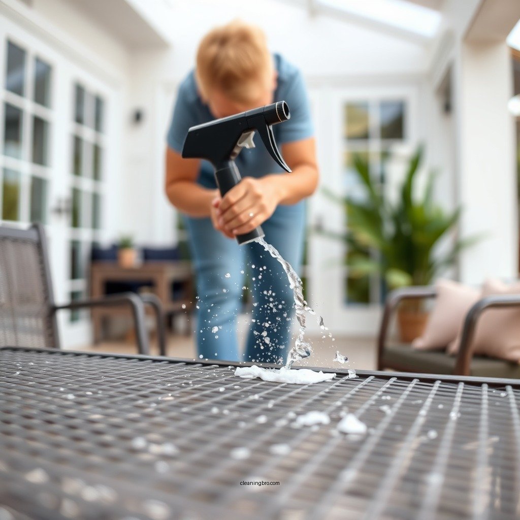Step-by-Step Cleaning Process - how to clean outdoor mesh furniture