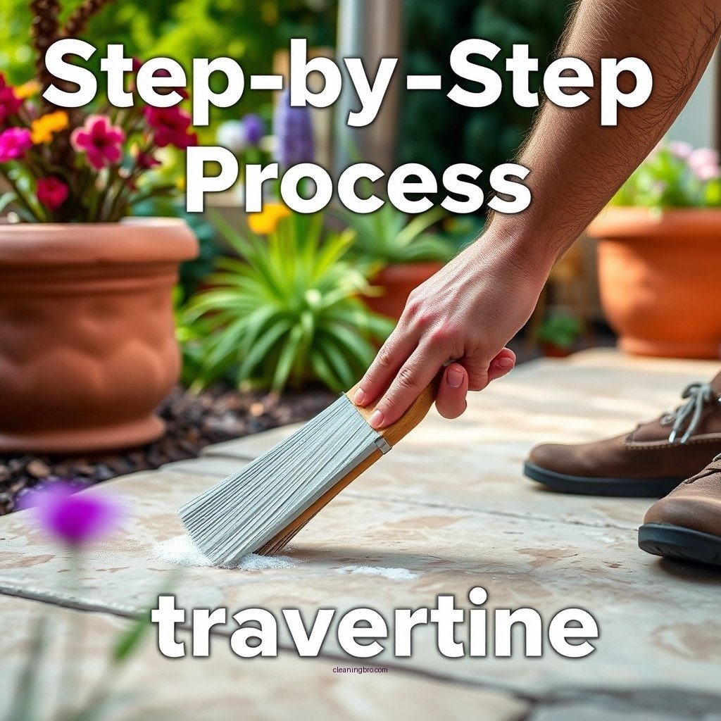Step-by-Step Cleaning Process - how to clean outdoor travertine
