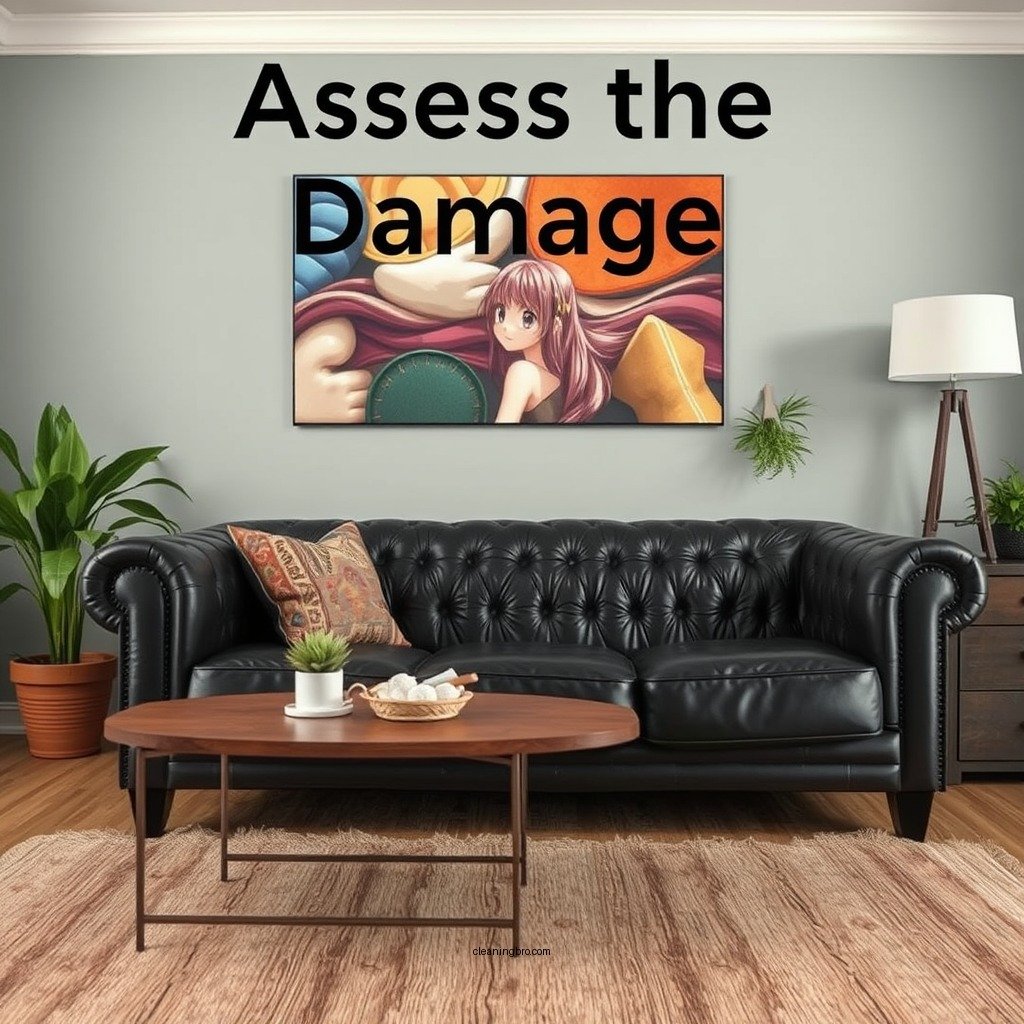 Assess the Damage - how to clean pee off a leather couch