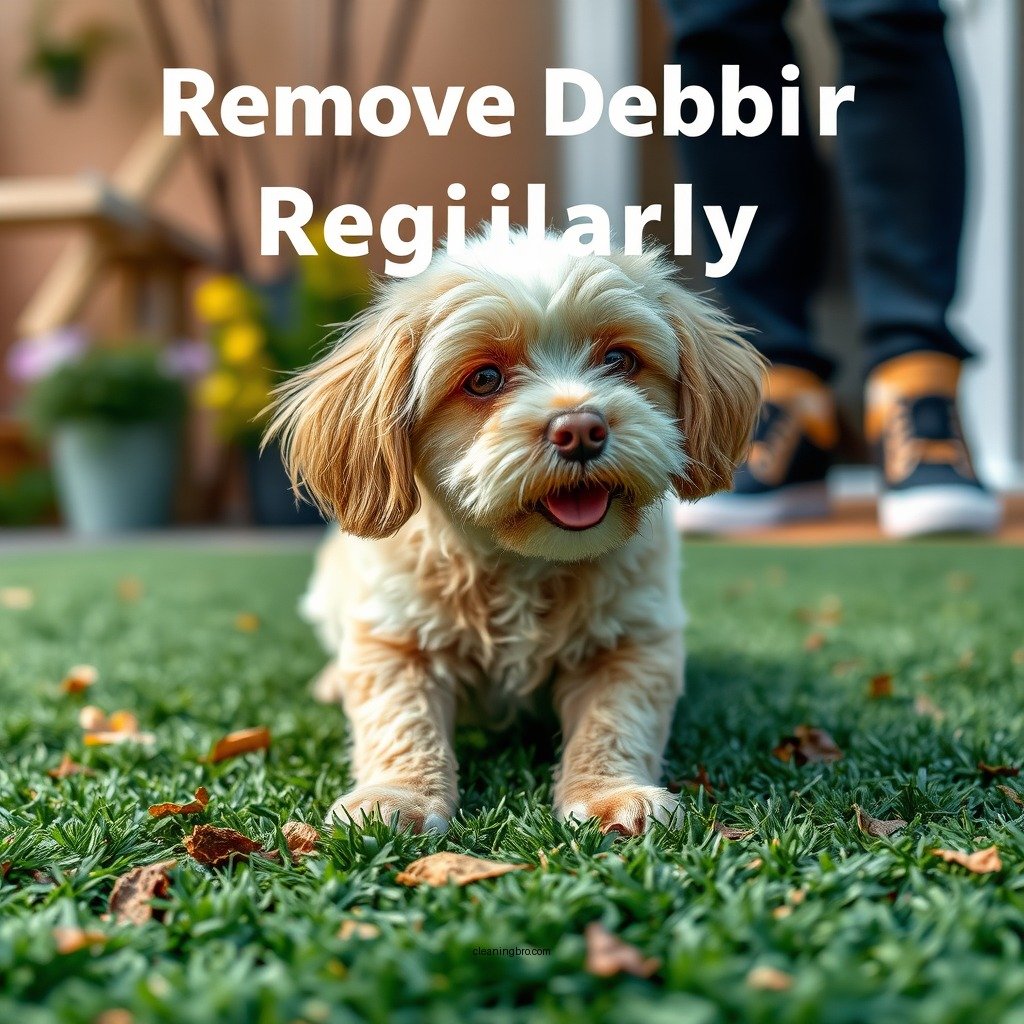 Remove Debris Regularly - how to clean pet turf