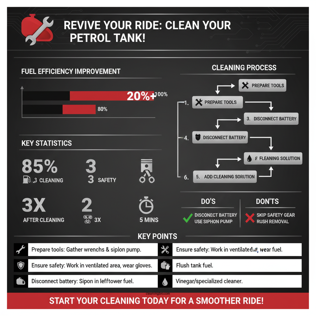 how to clean petrol tank motorcycle - Data Infographic and Statistics