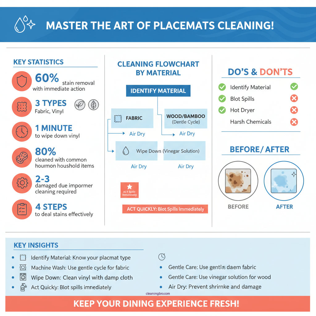 how to clean placemats - Data Infographic and Statistics