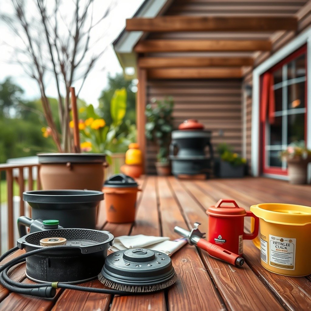 Gather Your Cleaning Tools - how to clean pollen off a deck