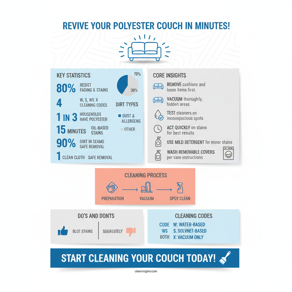 how to clean polyester fiber couch - Data Infographic and Statistics