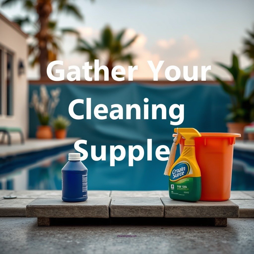 Gather Your Cleaning Supplies - how to clean pool deck