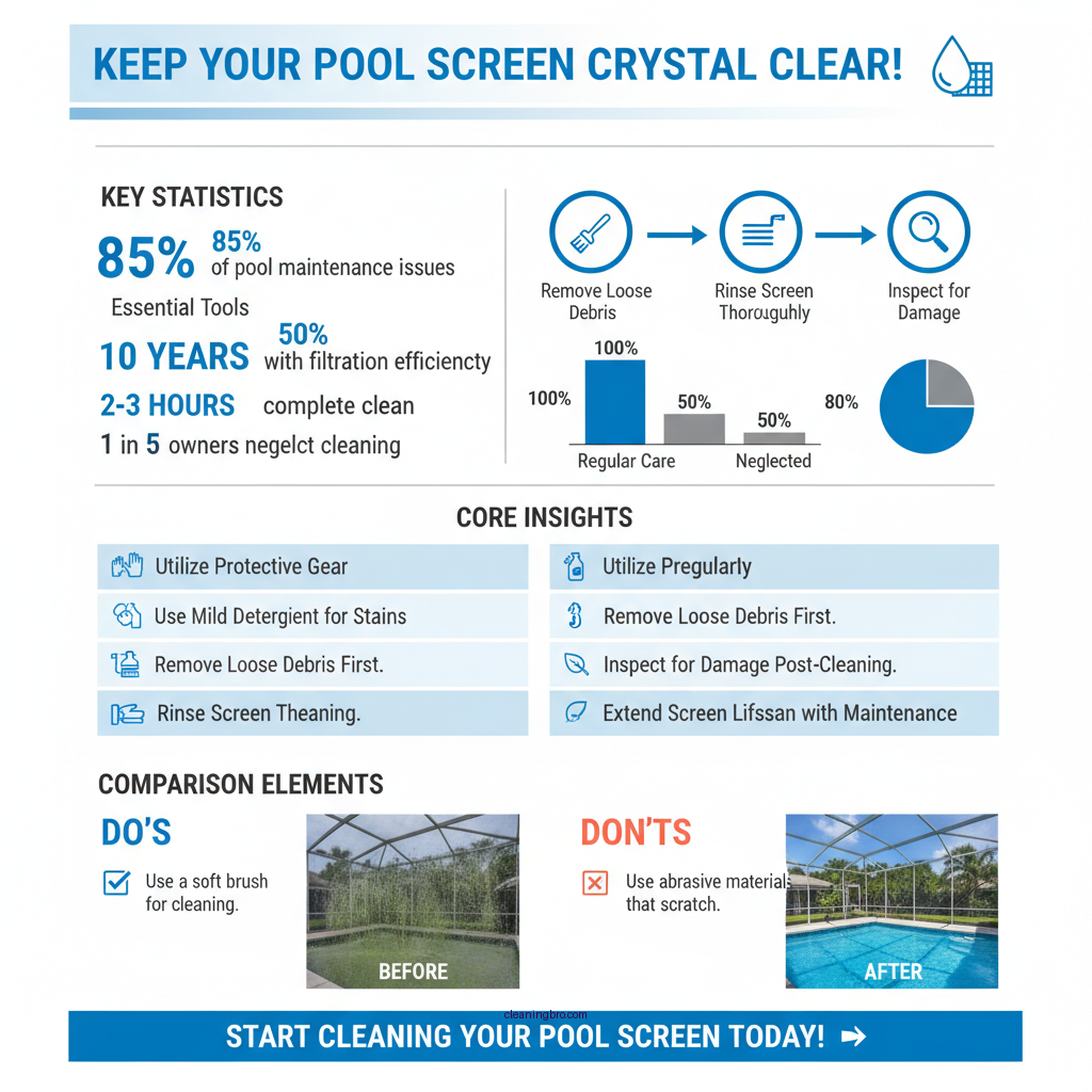 how to clean pool screen - Data Infographic and Statistics