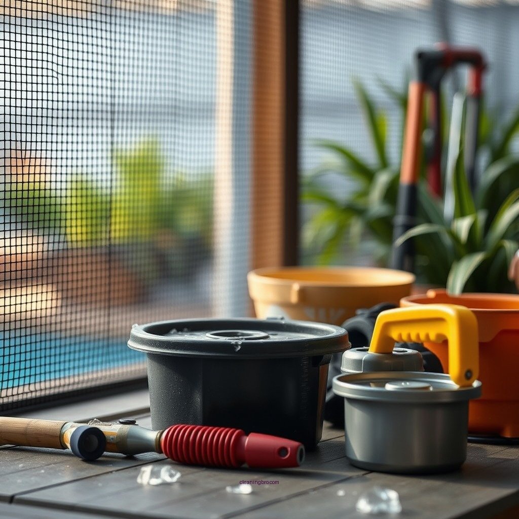 Tools and Supplies Needed for Cleaning - how to clean pool screen