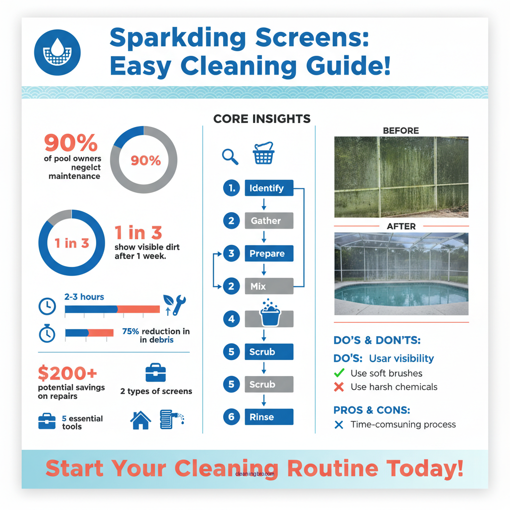 how to clean pool screens - Data Infographic and Statistics
