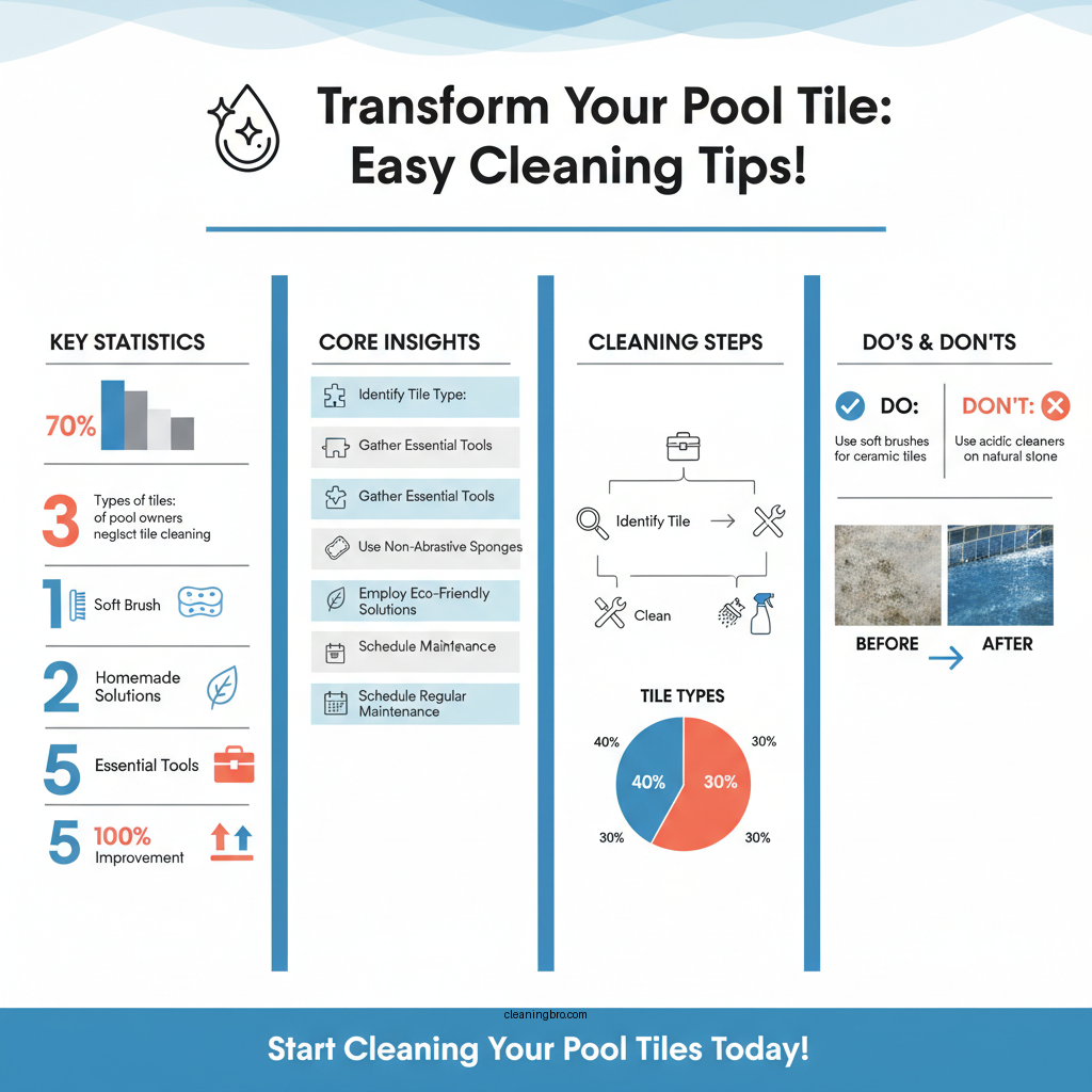 how to clean pool tile - Data Infographic and Statistics