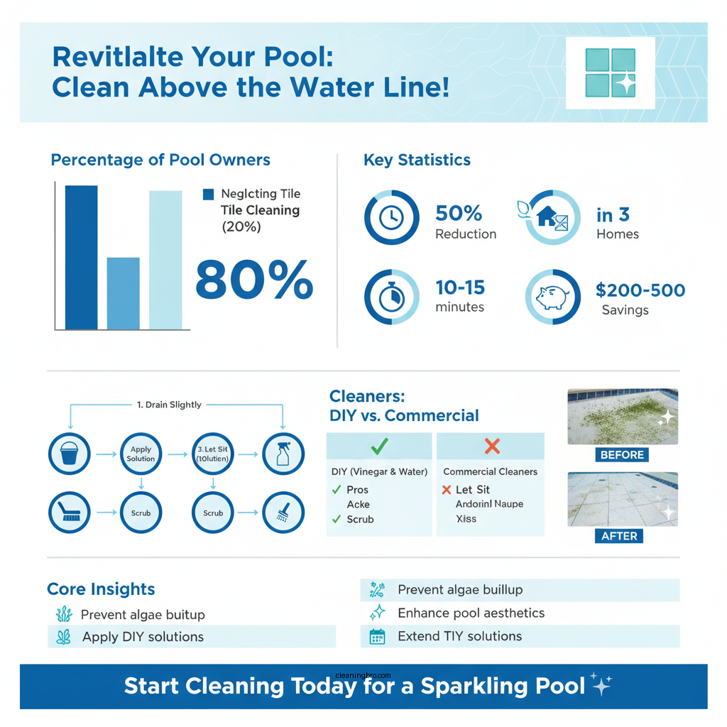 how to clean pool tiles above water line - Data Infographic and Statistics
