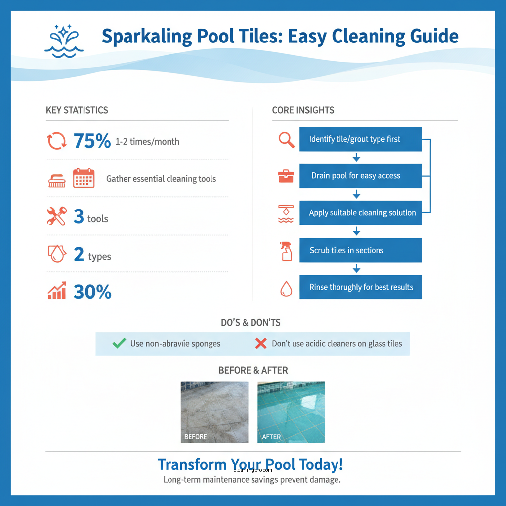 how to clean pool tiles and grout - Data Infographic and Statistics