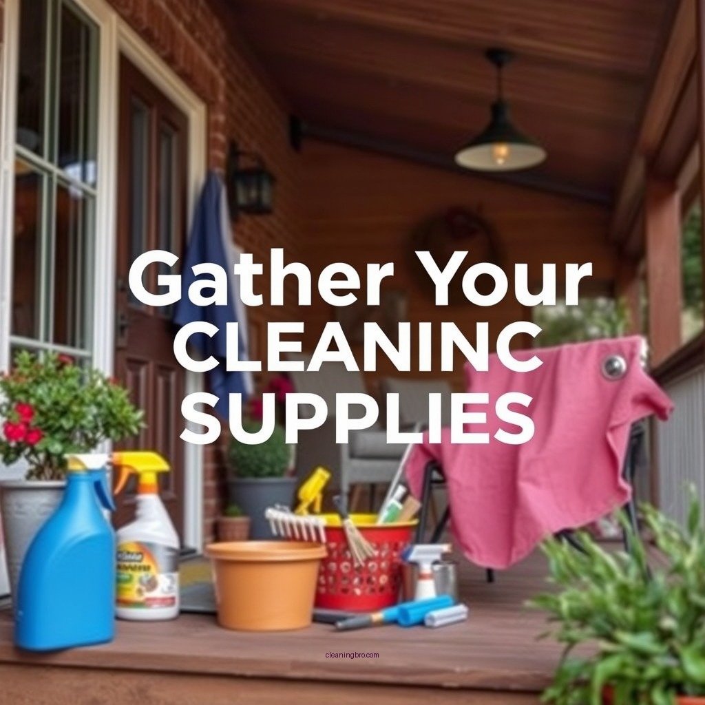 Gather Your Cleaning Supplies - how to clean porch