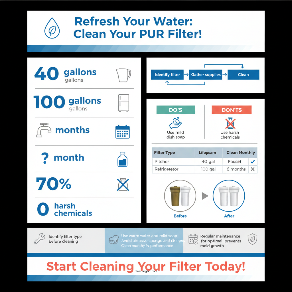 how to clean pur water filter - Data Infographic and Statistics