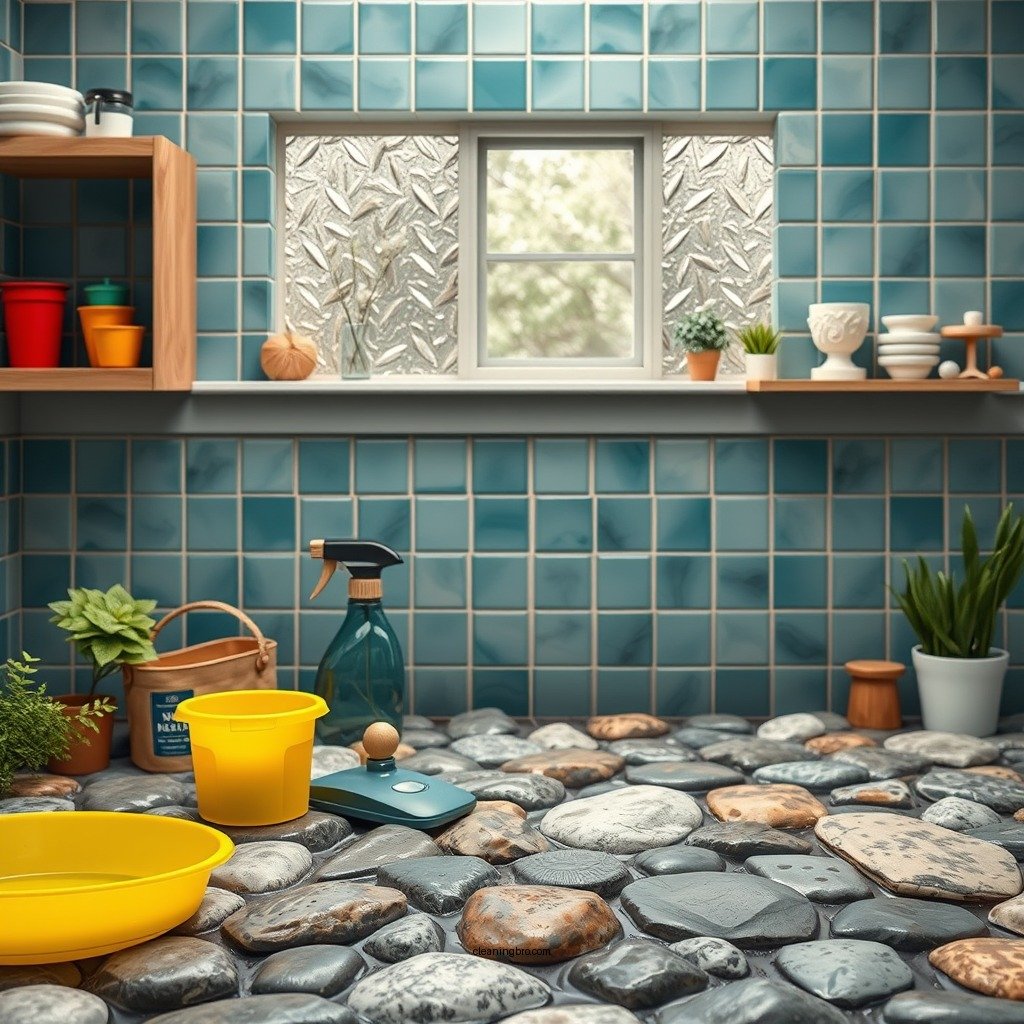 Gather Your Cleaning Supplies - how to clean river rock shower floor