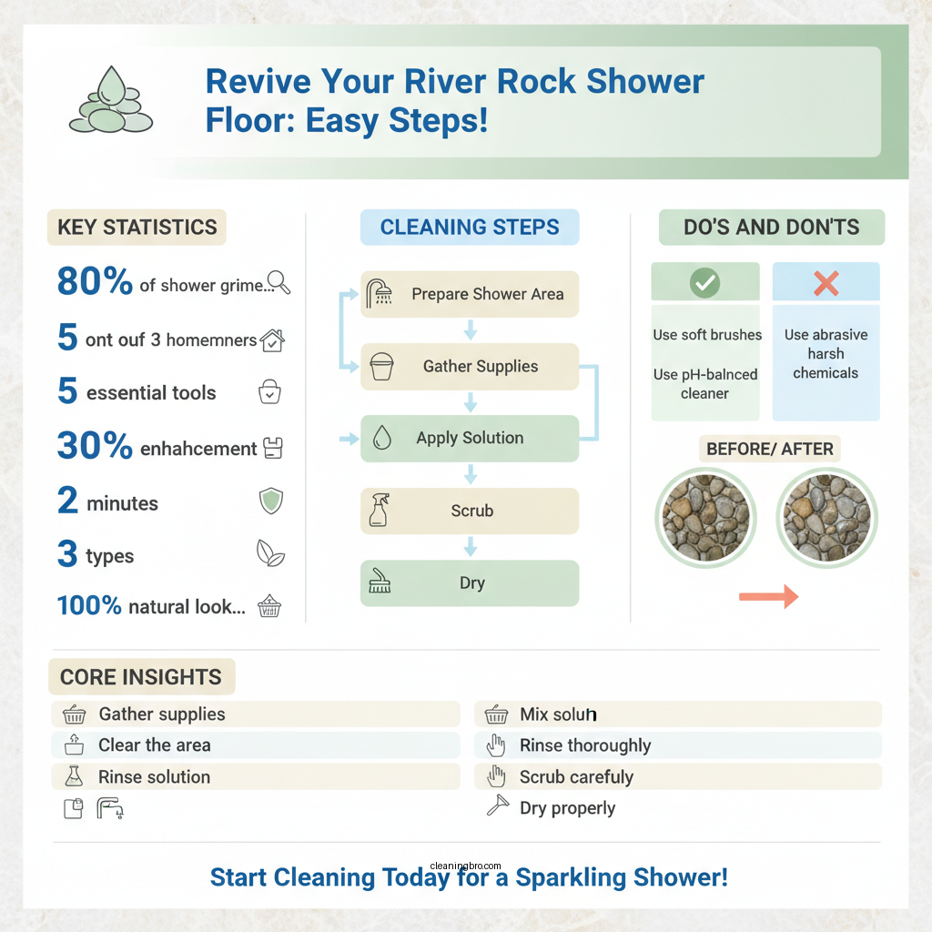 how to clean river rock shower floor - Data Infographic and Statistics