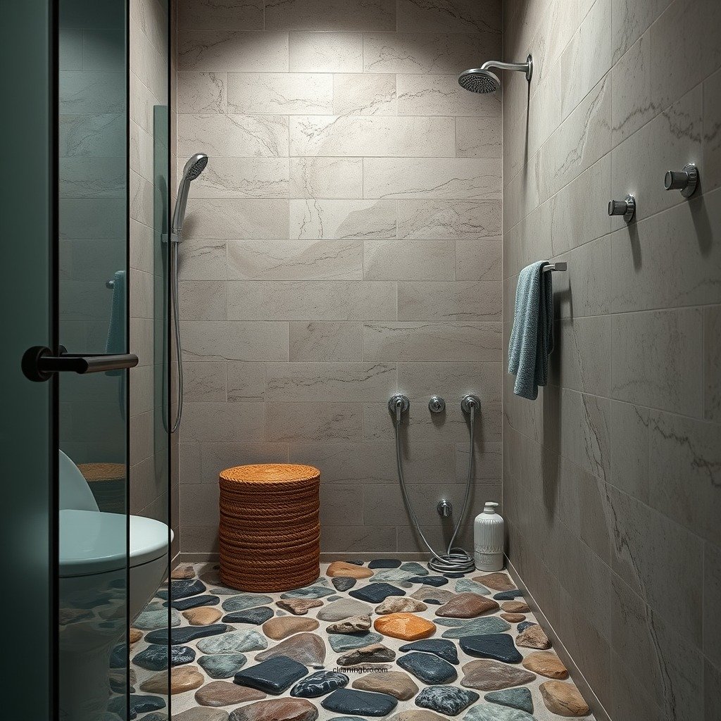 Prepare the Shower Area - how to clean river rock shower floor
