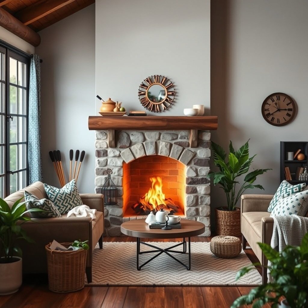 Gather Your Cleaning Supplies - how to clean rock fireplace