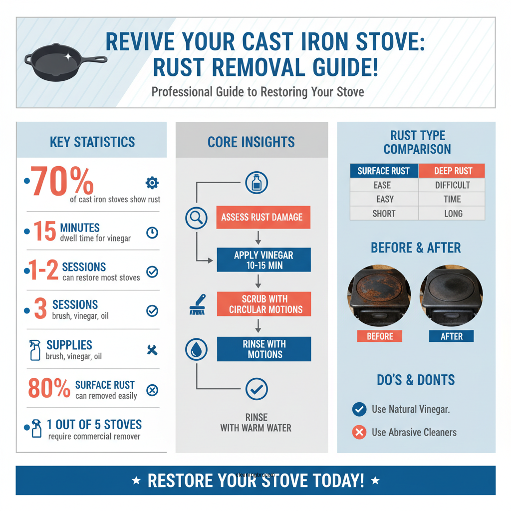 how to clean rust from cast iron stove - Data Infographic and Statistics