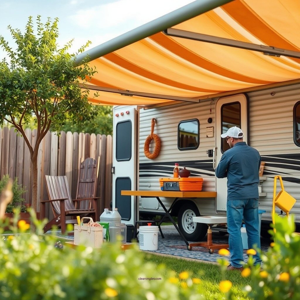 Gather Your Cleaning Supplies - how to clean rv awning