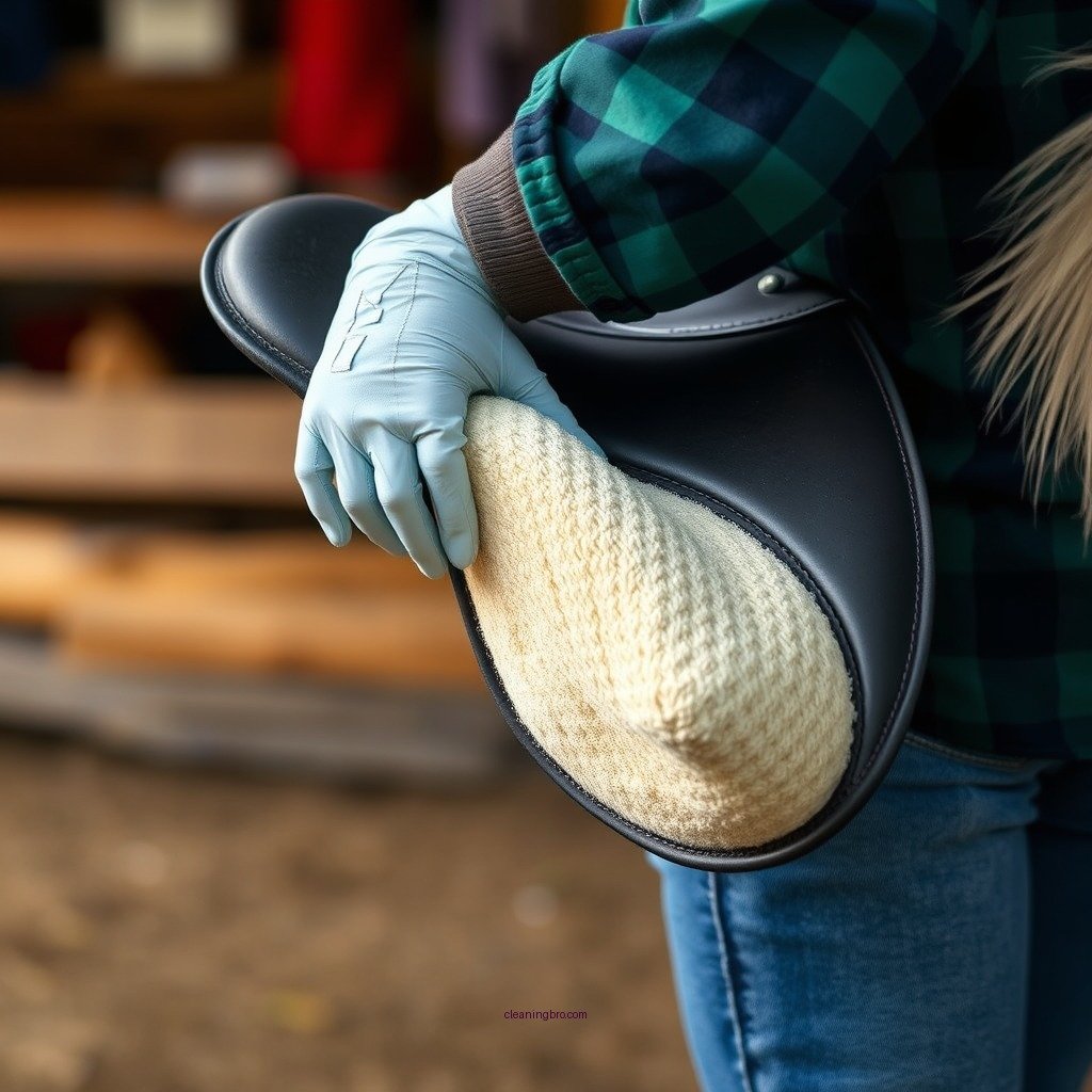 Preparing for Cleaning - how to clean saddle pads