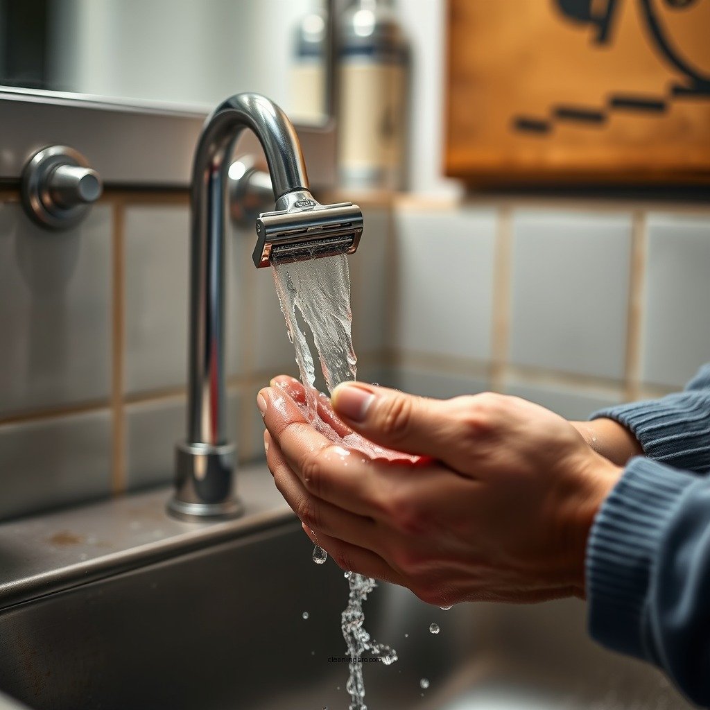 Rinsing and Scrubbing - how to clean safety razor