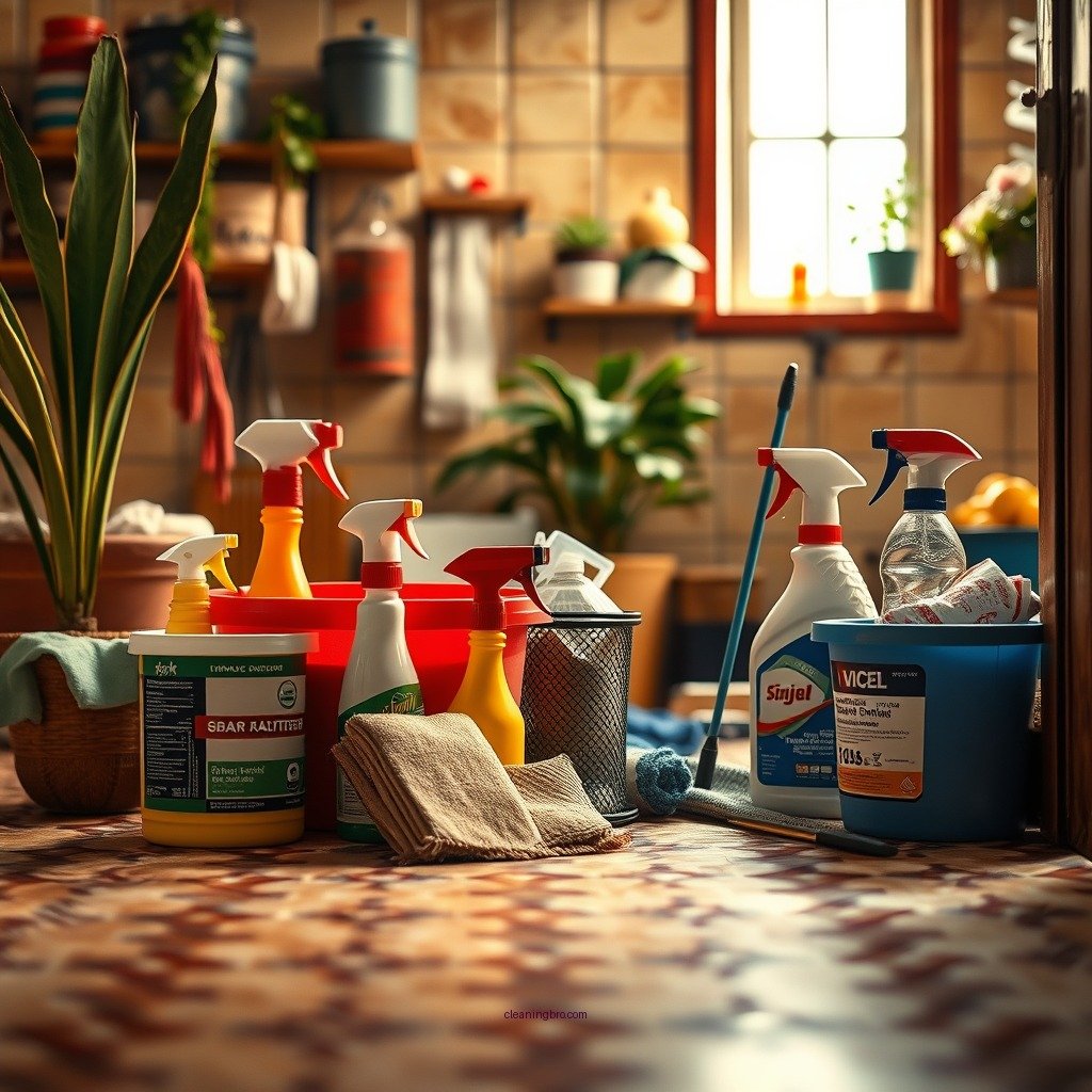 Gathering Your Cleaning Supplies - how to clean saltillo tile floors