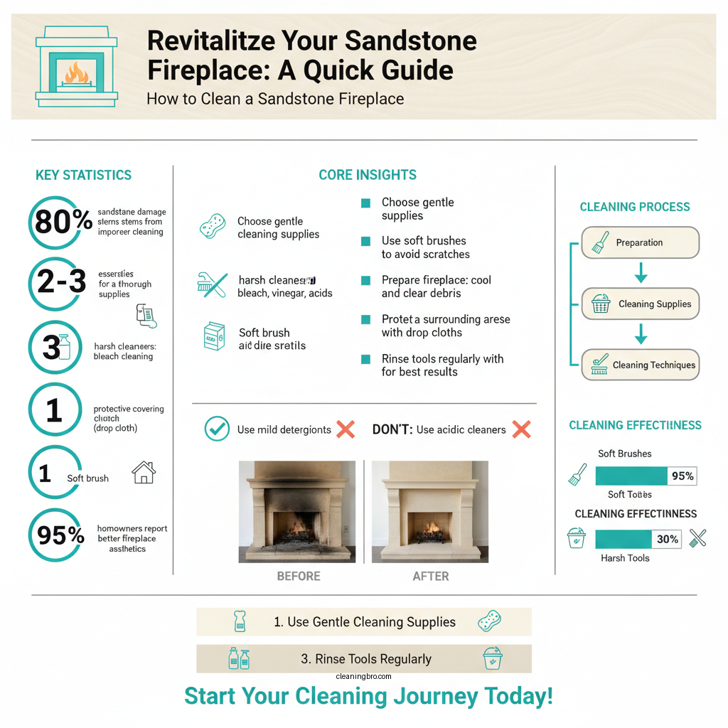 how to clean sandstone fireplace - Data Infographic and Statistics