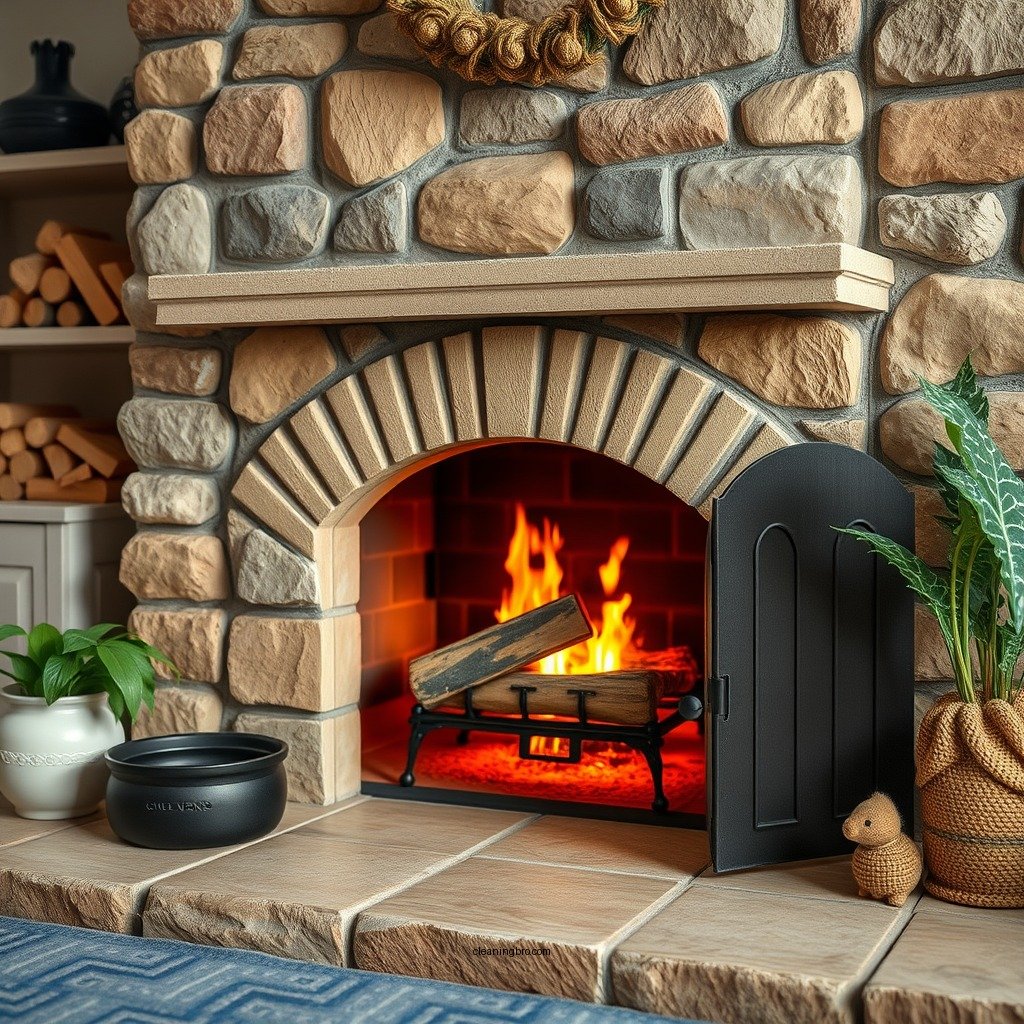 Preparing the Fireplace for Cleaning - how to clean sandstone fireplace