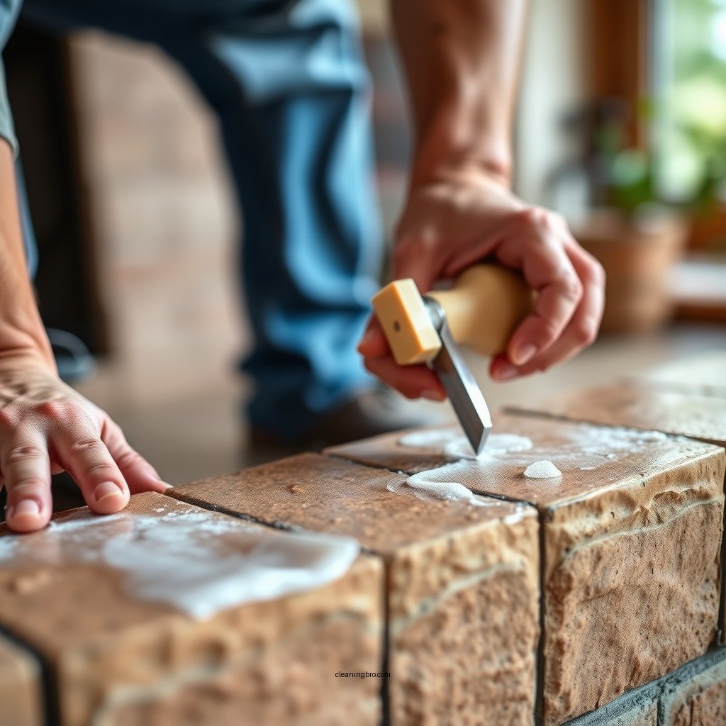Step-by-Step Cleaning Process - how to clean sandstone fireplace hearth