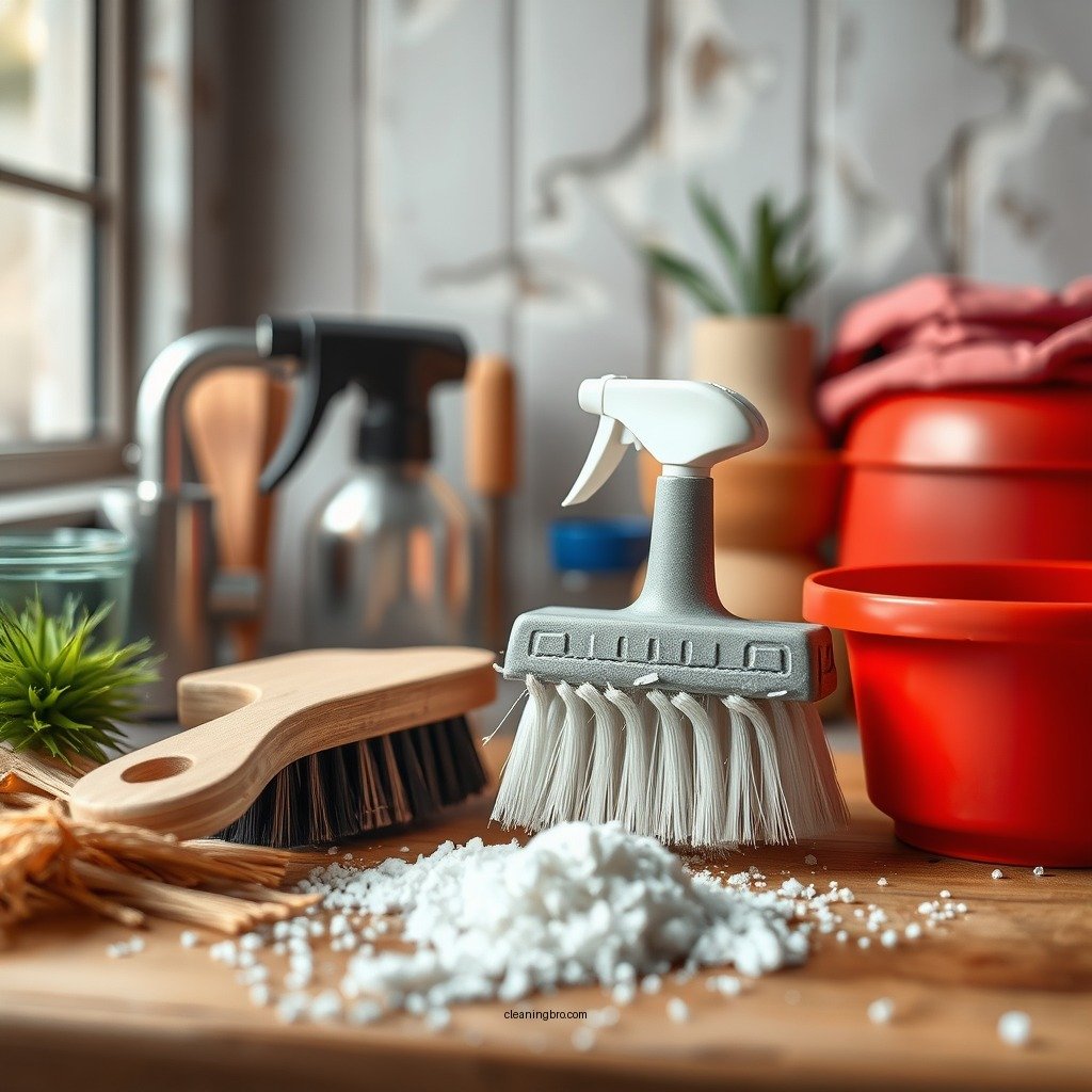 Materials Needed for Cleaning - how to clean scrubbing brush