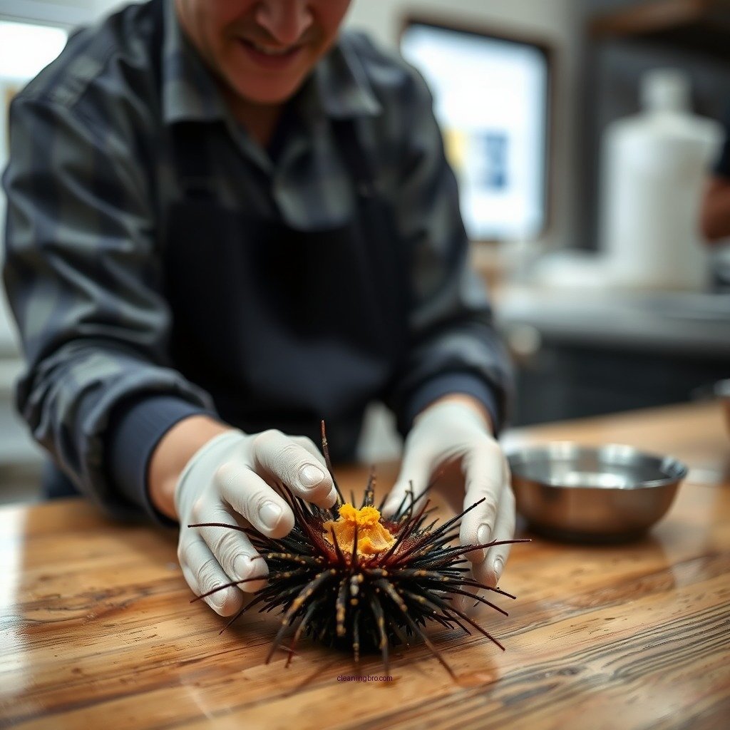 Preparing the Sea Urchin - how to clean sea urchin