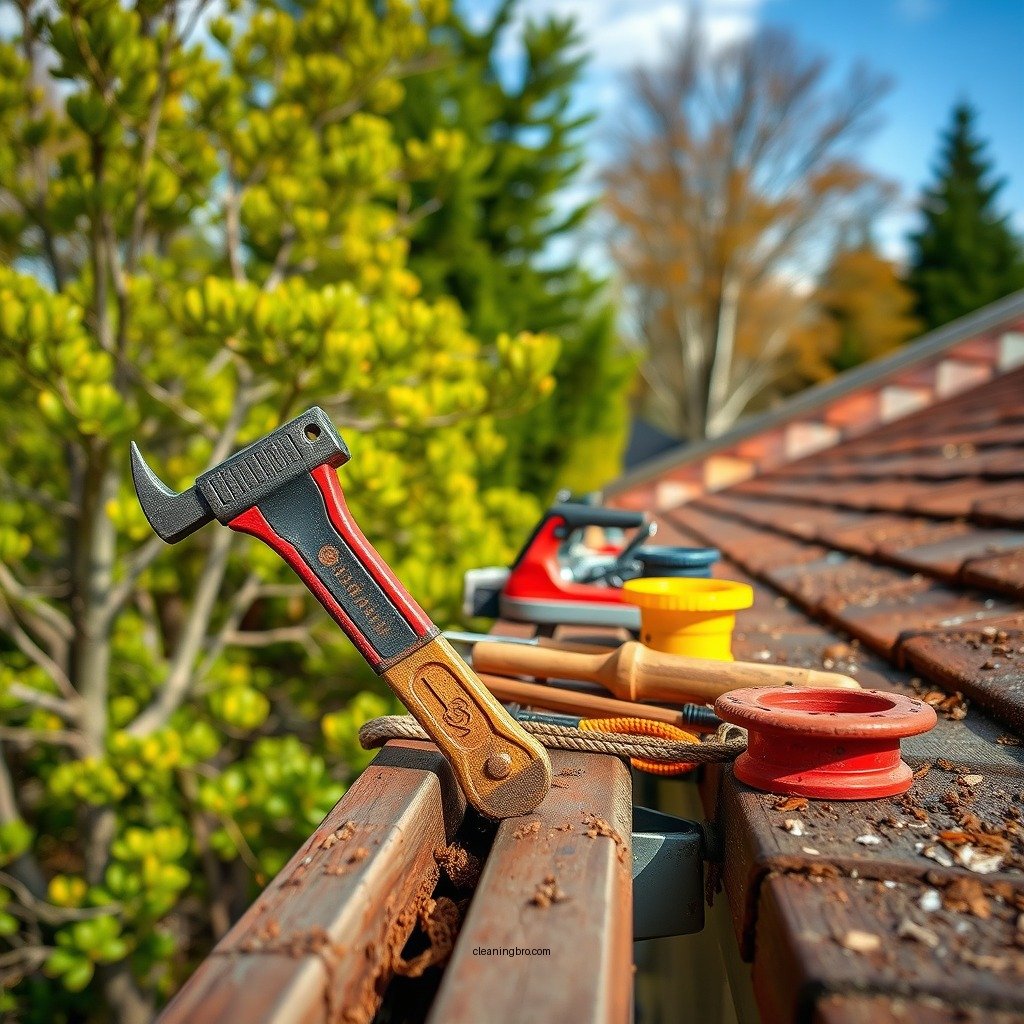 Gather Your Tools and Safety Equipment - how to clean second story gutters