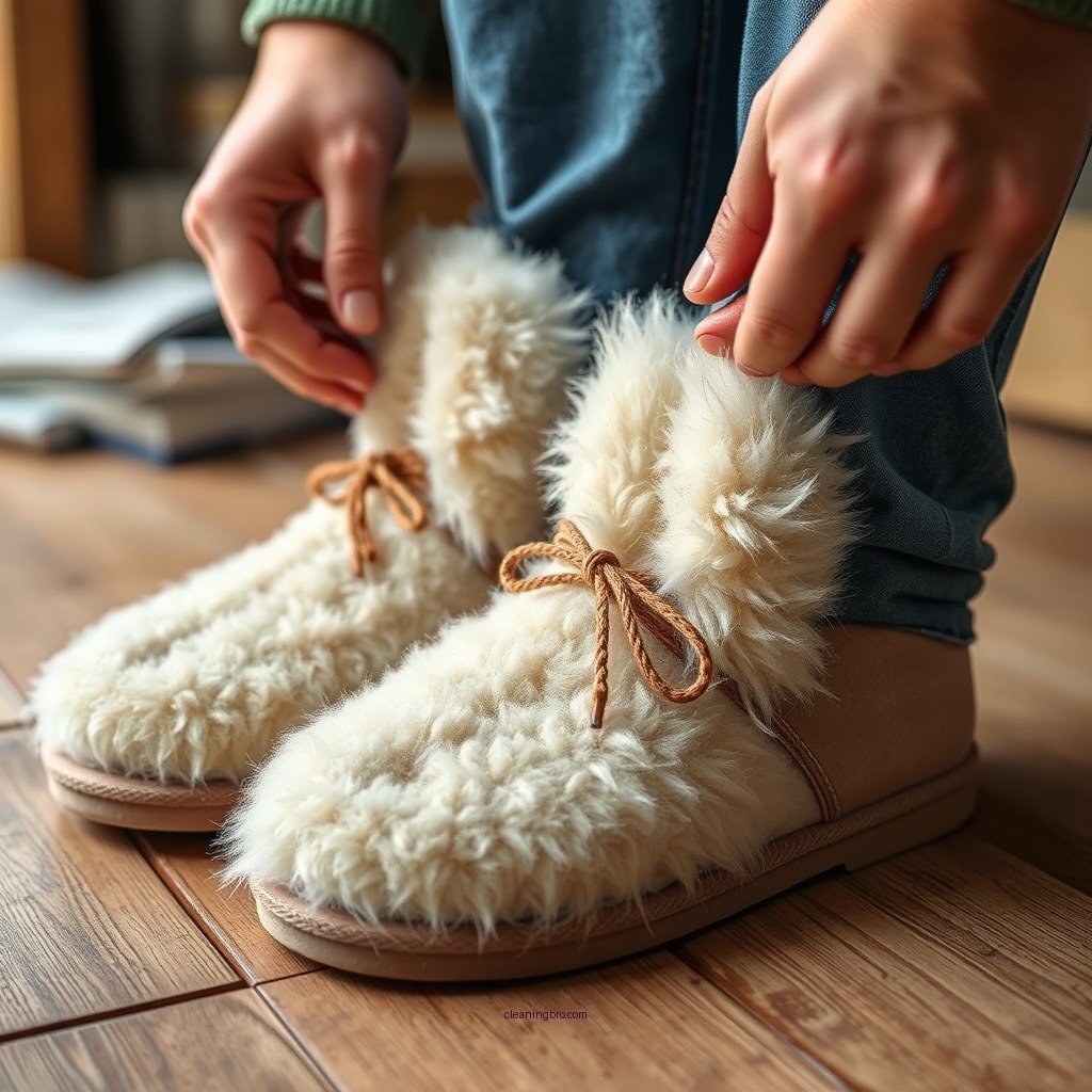 Step-by-Step Cleaning Process - how to clean shearling slippers