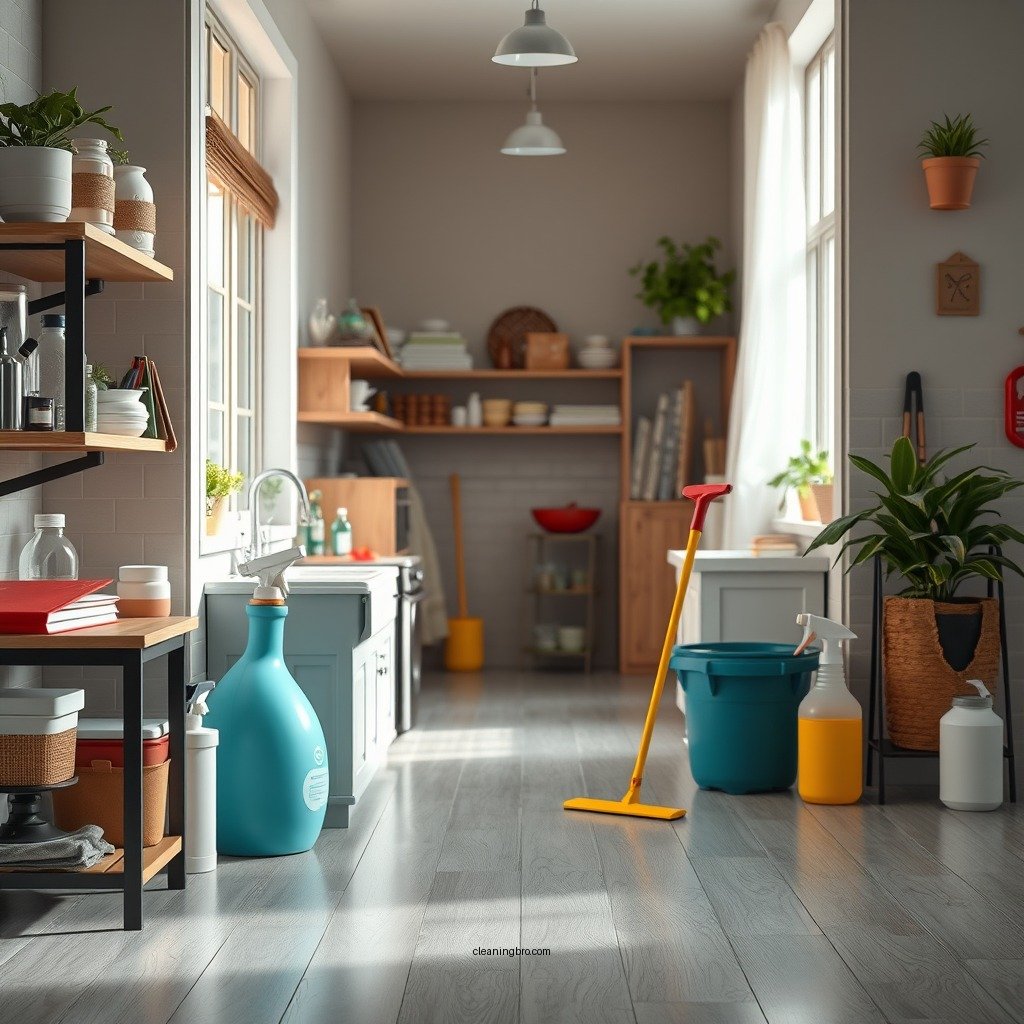 Gather Your Cleaning Supplies - how to clean sheet vinyl flooring